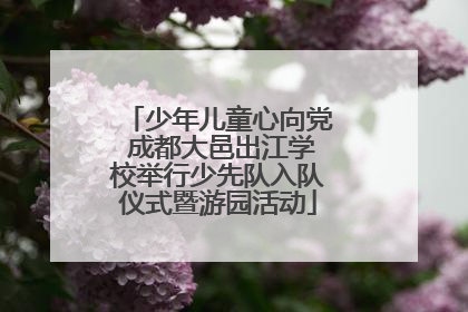 少年儿童心向党 成都大邑出江学校举行少先队入队仪式暨游园活动
