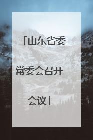 山东省委常委会召开会议