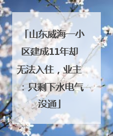 山东威海一小区建成11年却无法入住，业主：只剩下水电气没通