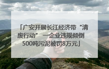 广安开展长江经济带“清废行动” 一企业违规倾倒500吨污泥被罚8万元