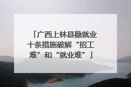 广西上林县稳就业十条措施破解“招工难”和“就业难”