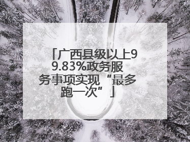 广西县级以上99.83%政务服务事项实现“最多跑一次”