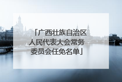 广西壮族自治区人民代表大会常务委员会任免名单