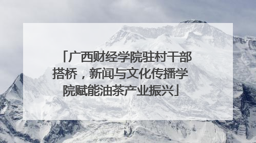 广西财经学院驻村干部搭桥，新闻与文化传播学院赋能油茶产业振兴