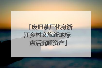 废旧茶厂化身浙江乡村文旅新地标 盘活沉睡资产