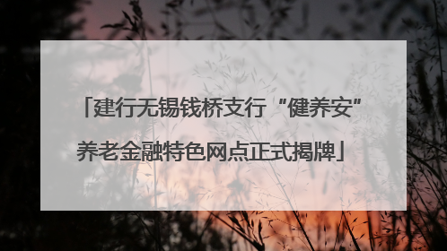 建行无锡钱桥支行“健养安”养老金融特色网点正式揭牌