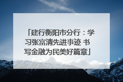 建行衡阳市分行：学习张富清先进事迹 书写金融为民美好篇章