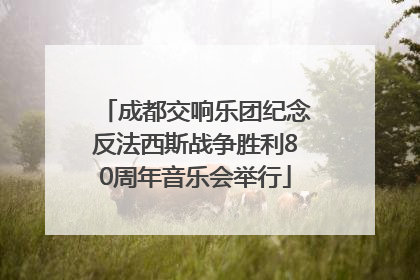 成都交响乐团纪念反法西斯战争胜利80周年音乐会举行