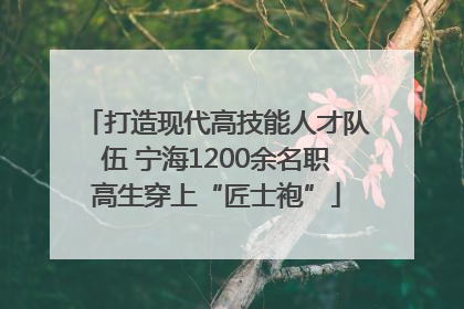 打造现代高技能人才队伍 宁海1200余名职高生穿上“匠士袍”