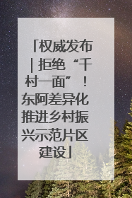 权威发布｜拒绝“千村一面”！东阿差异化推进乡村振兴示范片区建设