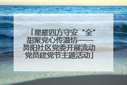 星耀四方守安“全” 甜聚党心传温情——舞阳社区党委开展流动党员建党节主题活动