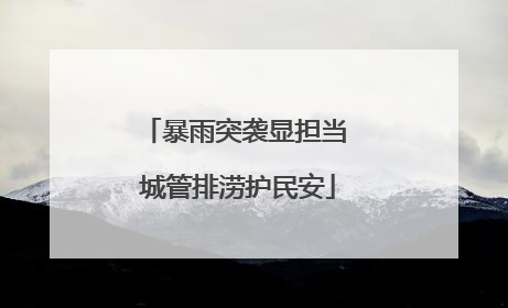 暴雨突袭显担当 城管排涝护民安