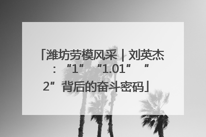 潍坊劳模风采｜刘英杰：“1”“1.01”“2”背后的奋斗密码