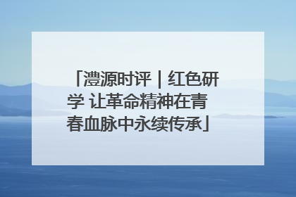 澧源时评｜红色研学 让革命精神在青春血脉中永续传承