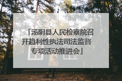 汤阴县人民检察院召开趋利性执法司法监督专项活动推进会