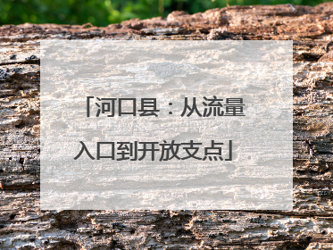 河口县：从流量入口到开放支点