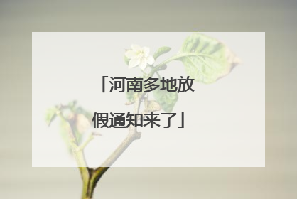 河南多地放假通知来了
