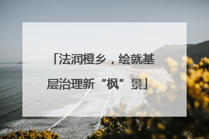 法润橙乡，绘就基层治理新“枫”景