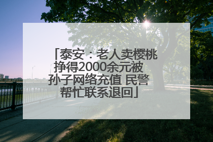 泰安：老人卖樱桃挣得2000余元被孙子网络充值 民警帮忙联系退回