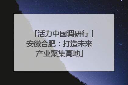 活力中国调研行丨安徽合肥：打造未来产业聚集高地