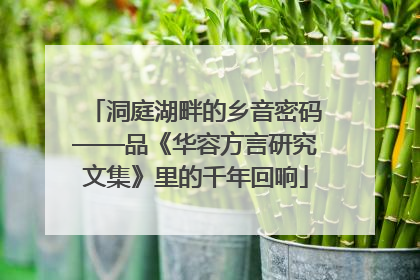 洞庭湖畔的乡音密码——品《华容方言研究文集》里的千年回响