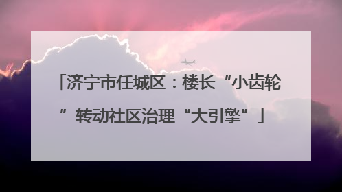 济宁市任城区：楼长“小齿轮”转动社区治理“大引擎”