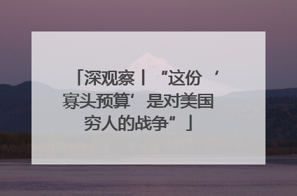 深观察丨“这份‘寡头预算’是对美国穷人的战争”