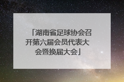 湖南省足球协会召开第六届会员代表大会暨换届大会