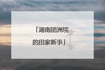 湖南团洲垸的田家新事
