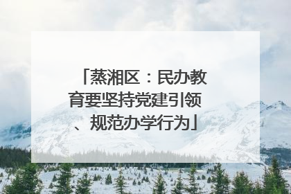 蒸湘区：民办教育要坚持党建引领、规范办学行为