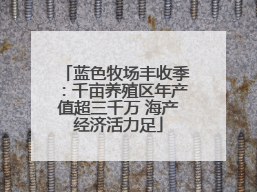 蓝色牧场丰收季：千亩养殖区年产值超三千万 海产经济活力足