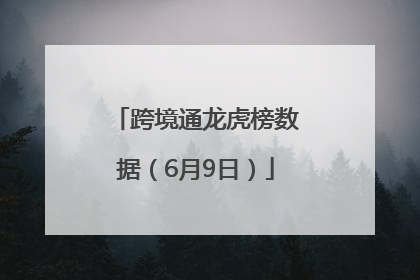 跨境通龙虎榜数据（6月9日）
