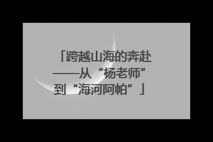 跨越山海的奔赴——从“杨老师”到“海河阿帕”
