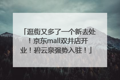 逛街又多了一个新去处！京东mall双井店开业！碧云泉强势入驻！