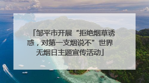 邹平市开展“拒绝烟草诱惑，对第一支烟说不”世界无烟日主题宣传活动