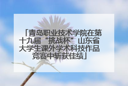 青岛职业技术学院在第十九届“挑战杯”山东省大学生课外学术科技作品竞赛中斩获佳绩