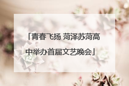 青春飞扬 菏泽苏菏高中举办首届文艺晚会