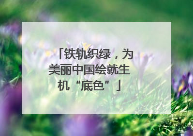 铁轨织绿，为美丽中国绘就生机“底色”