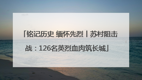 铭记历史 缅怀先烈丨苏村阻击战：126名英烈血肉筑长城