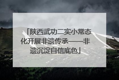 陕西武功二实小常态化开展非遗传承——非遗沉淀自信底色