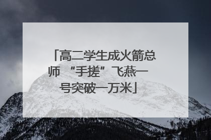 高二学生成火箭总师 “手搓”飞燕一号突破一万米