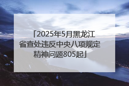 2025年5月黑龙江省查处违反中央八项规定精神问题805起