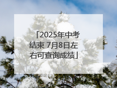 2025年中考结束 7月8日左右可查询成绩