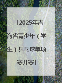 2025年青海省青少年（学生）乒乓球单项赛开赛