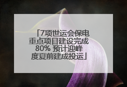 7项世运会保电重点项目建设完成80% 预计迎峰度夏前建成投运