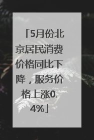 5月份北京居民消费价格同比下降，服务价格上涨0.4%